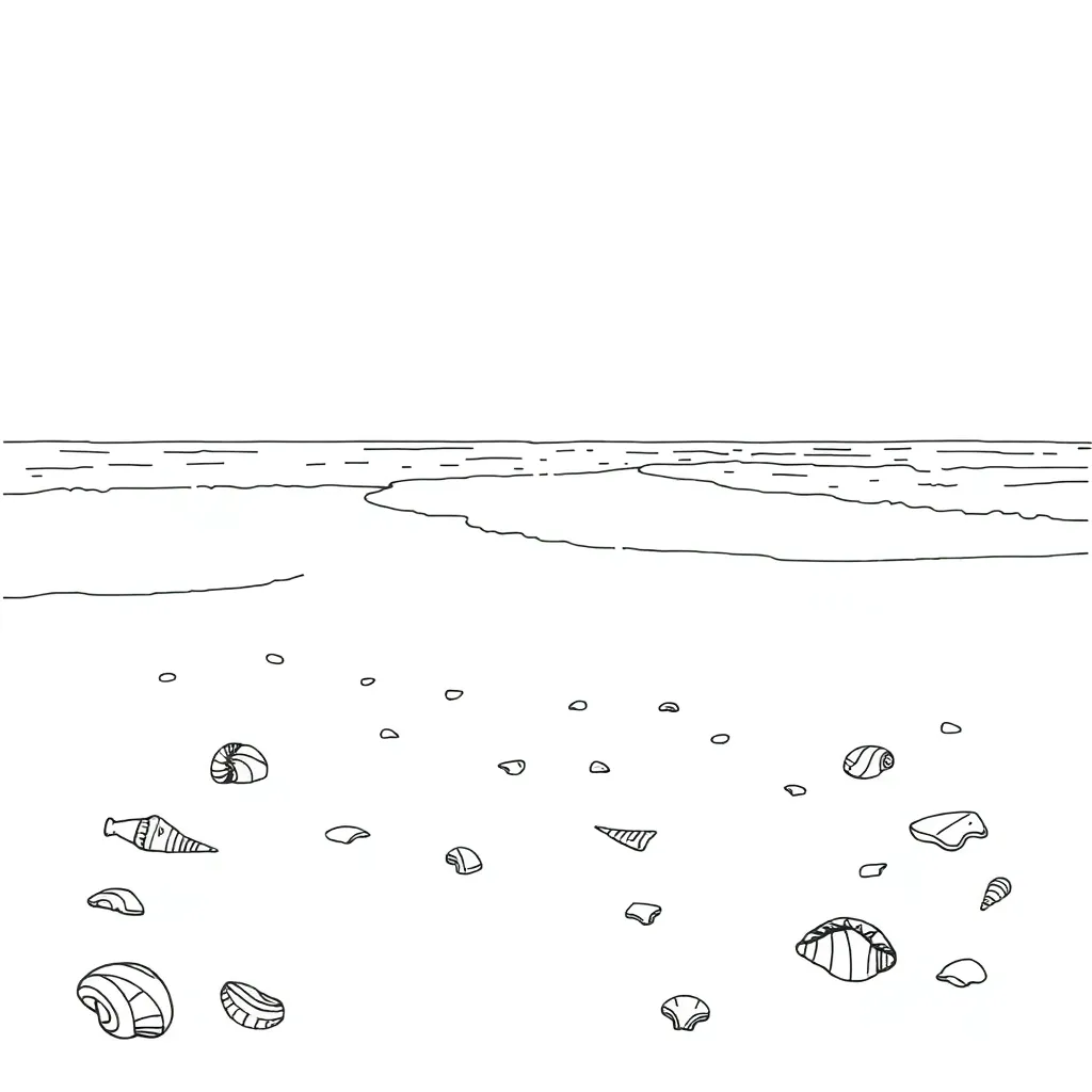 Beach coloring page