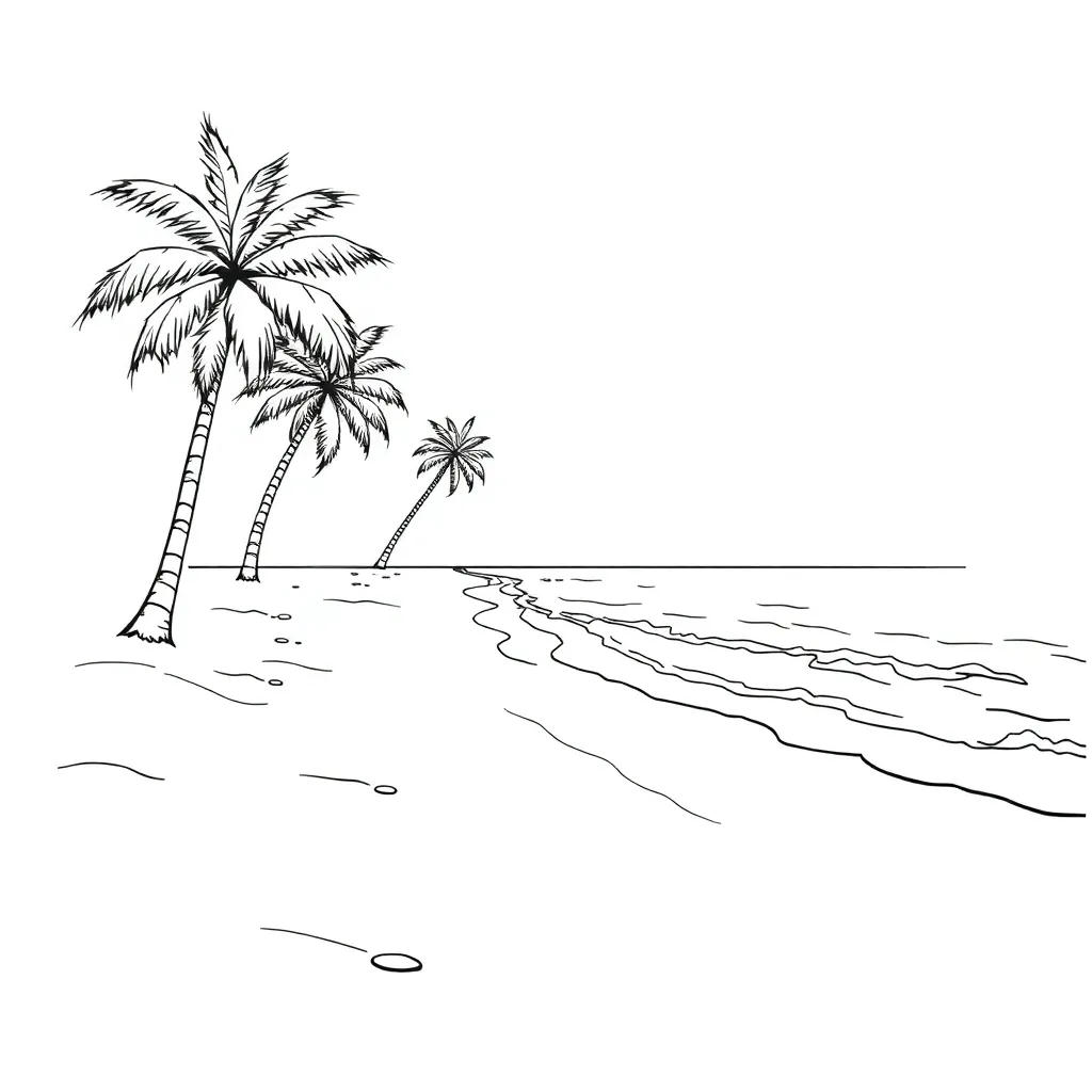 Beach coloring page