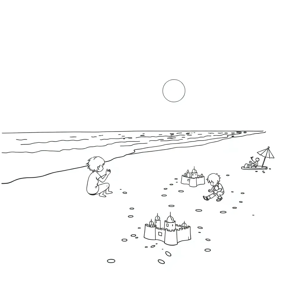 Beach coloring page