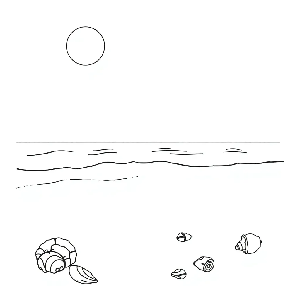 Beach coloring page