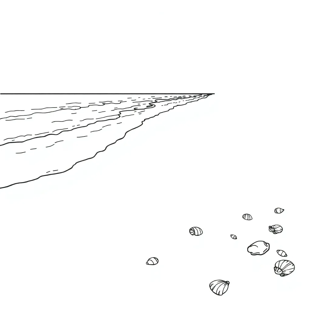 Beach coloring page
