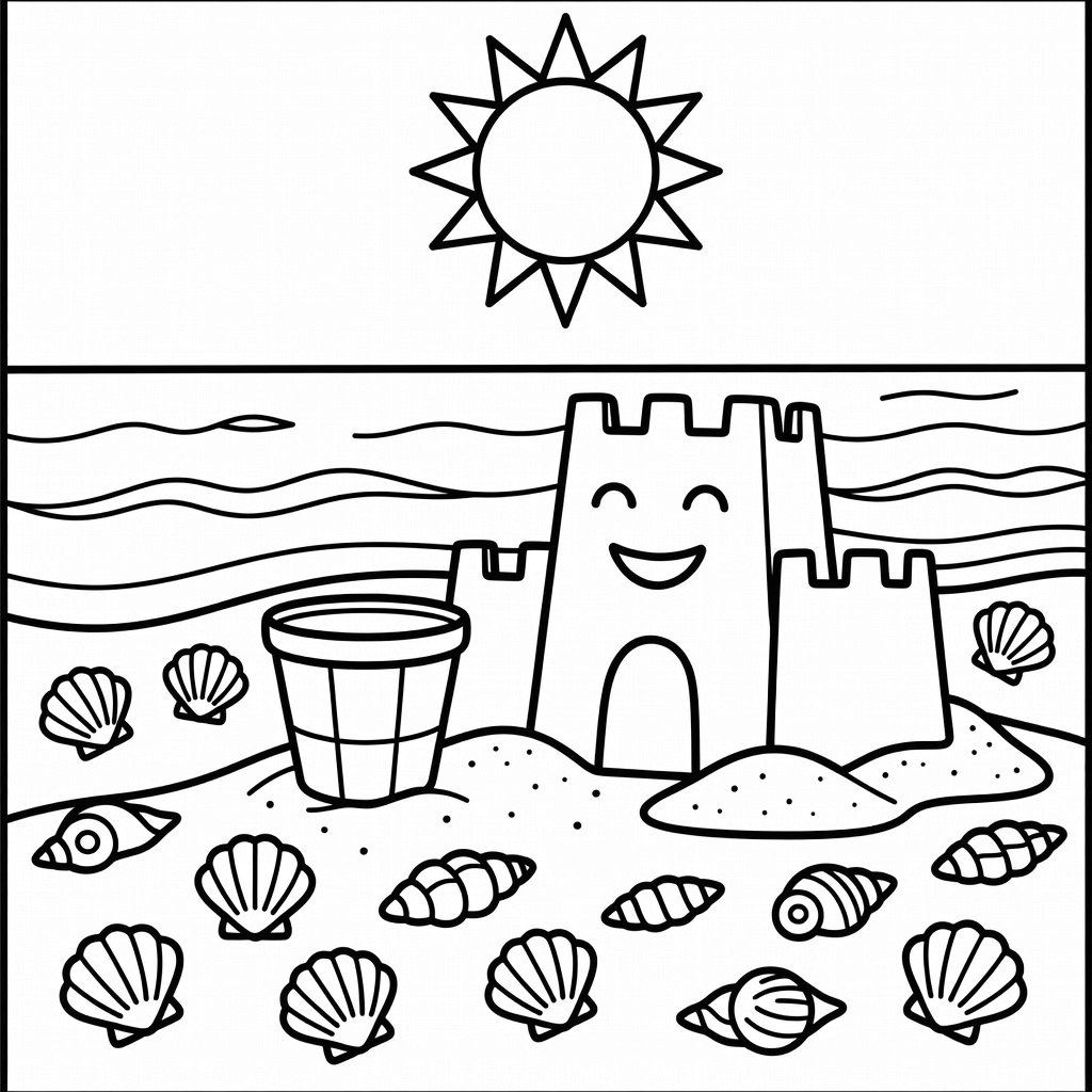 Beach coloring page