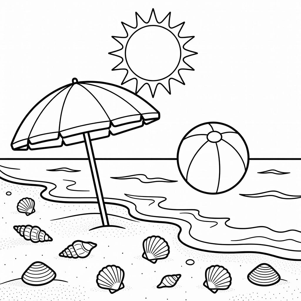 Beach coloring page