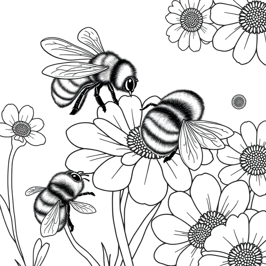 Bees coloring page