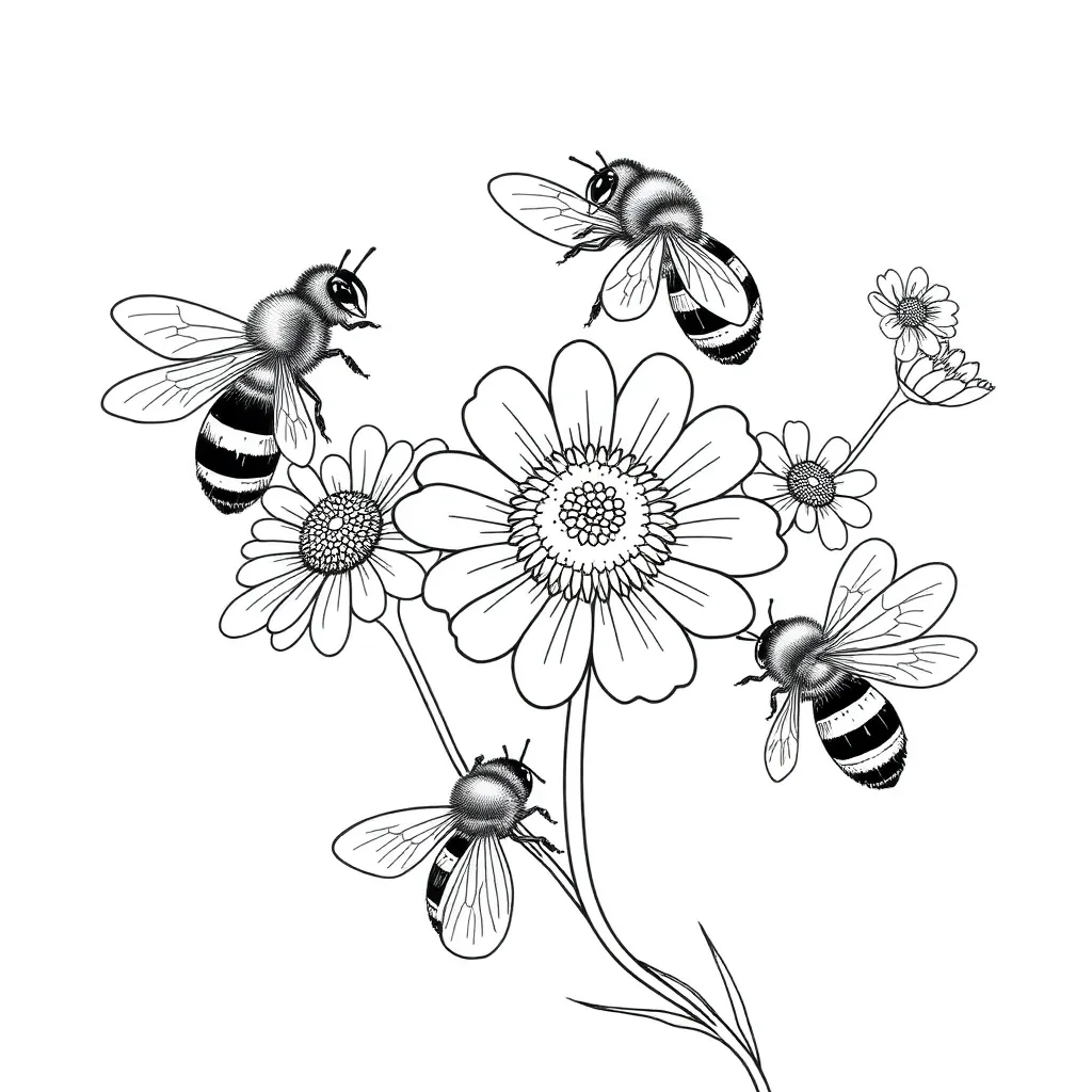Bees coloring page