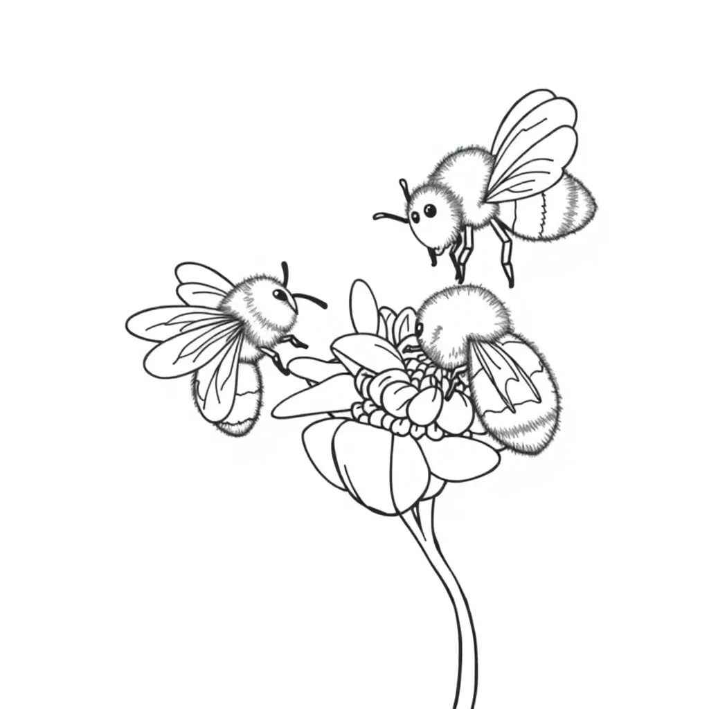 Bees coloring page