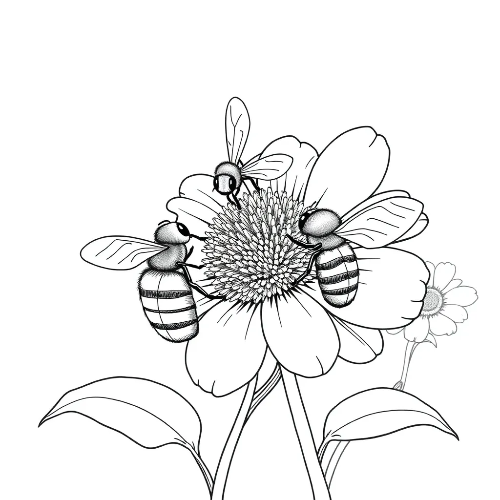 Bees coloring page