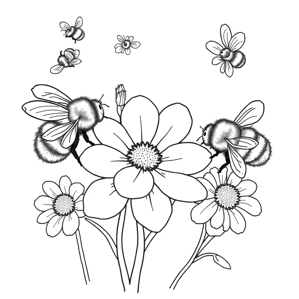 Bees coloring page