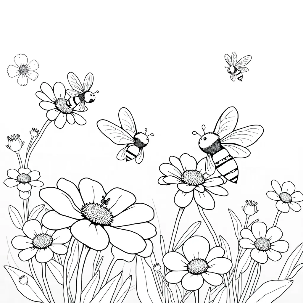 Bees coloring page