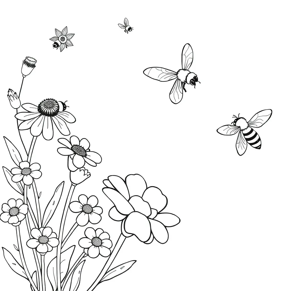 Bees coloring page