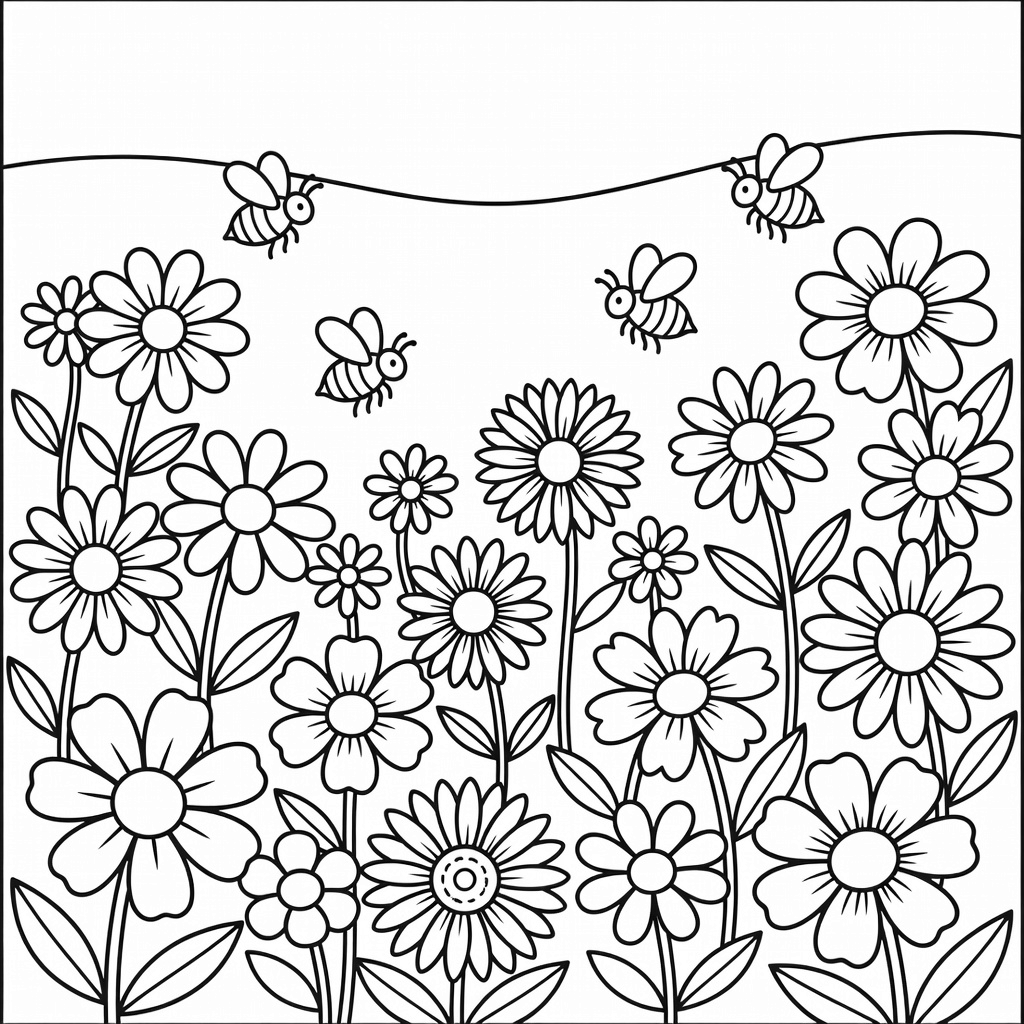 Bees coloring page