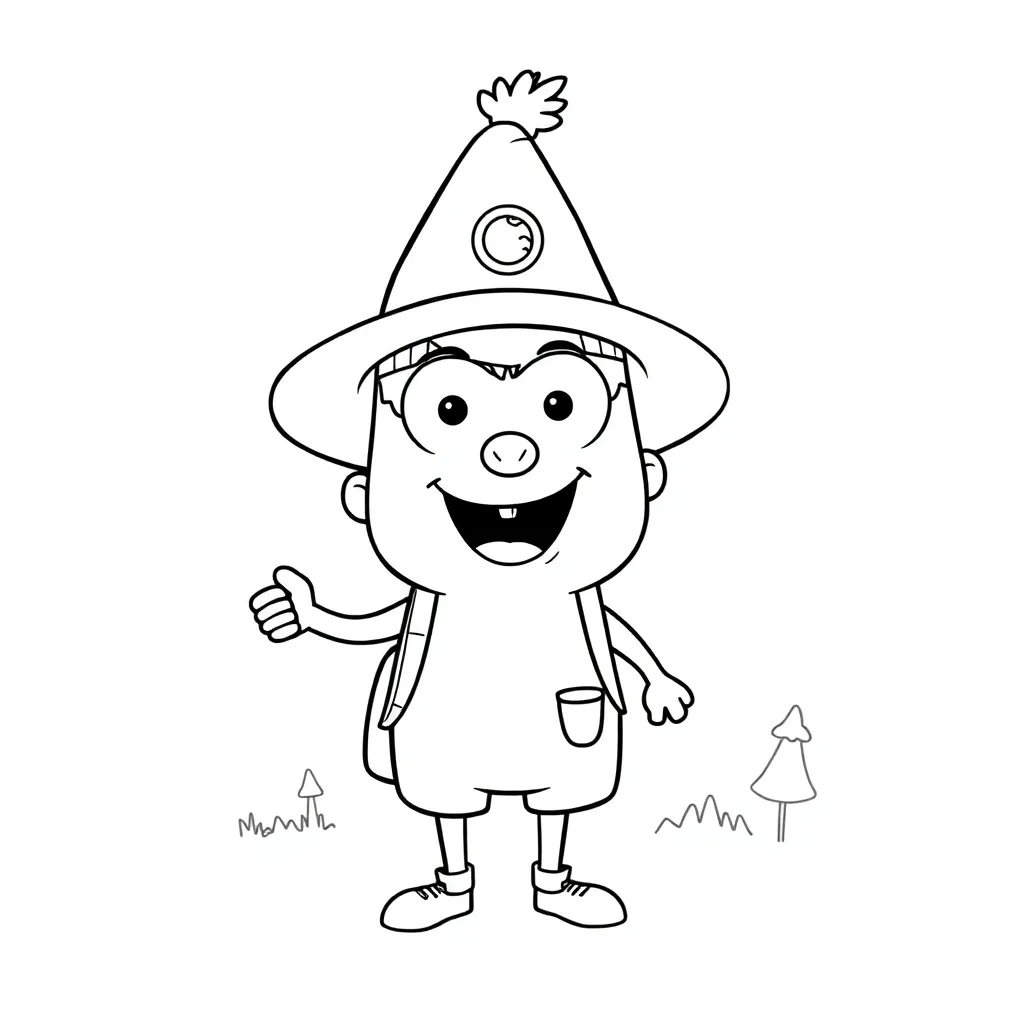 Blippi coloring page