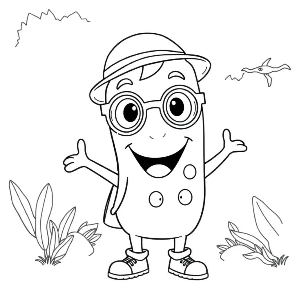 Blippi coloring page