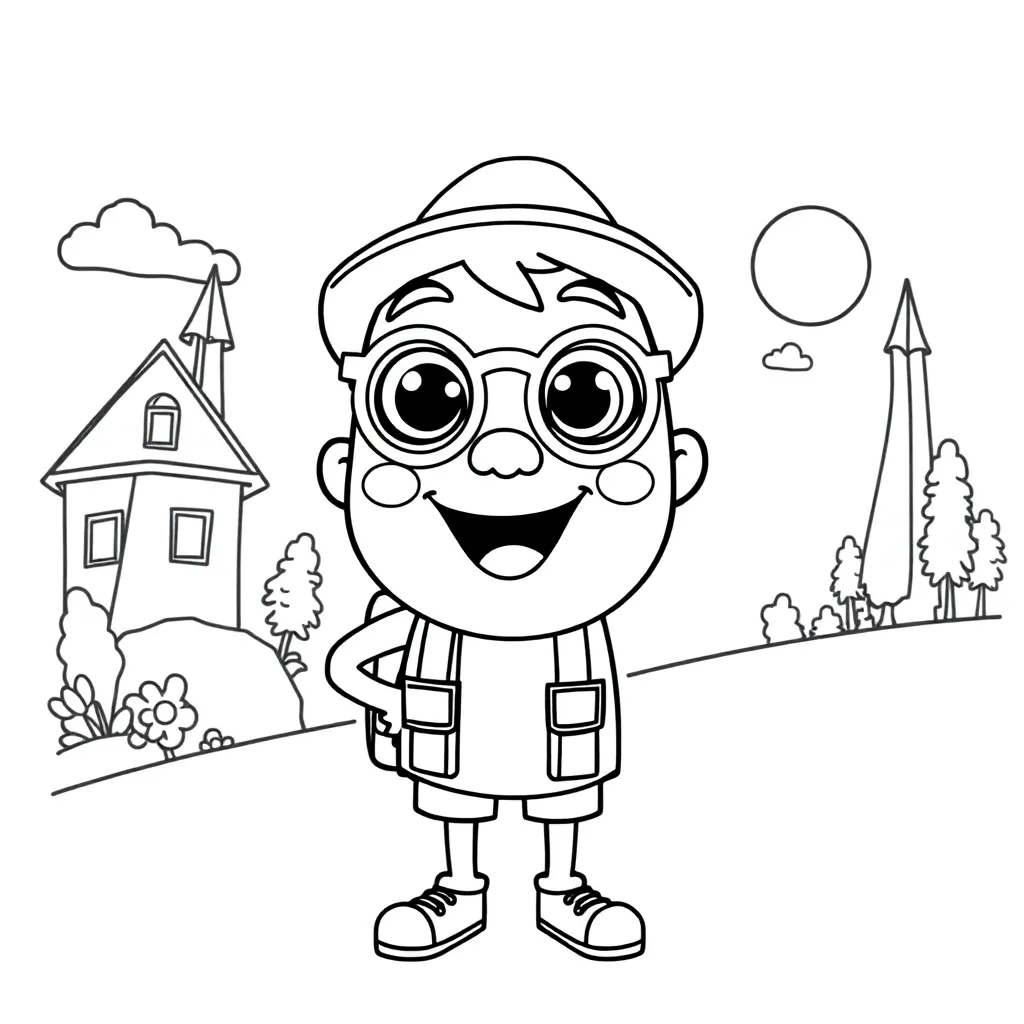 Blippi coloring page
