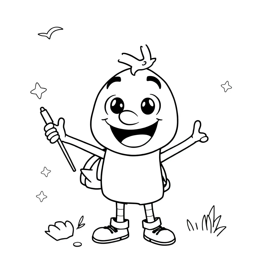 Blippi coloring page