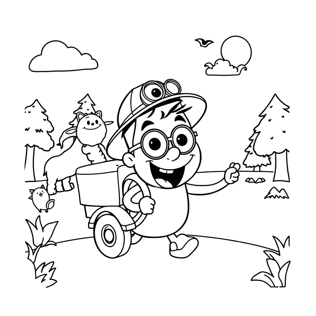 Blippi coloring page