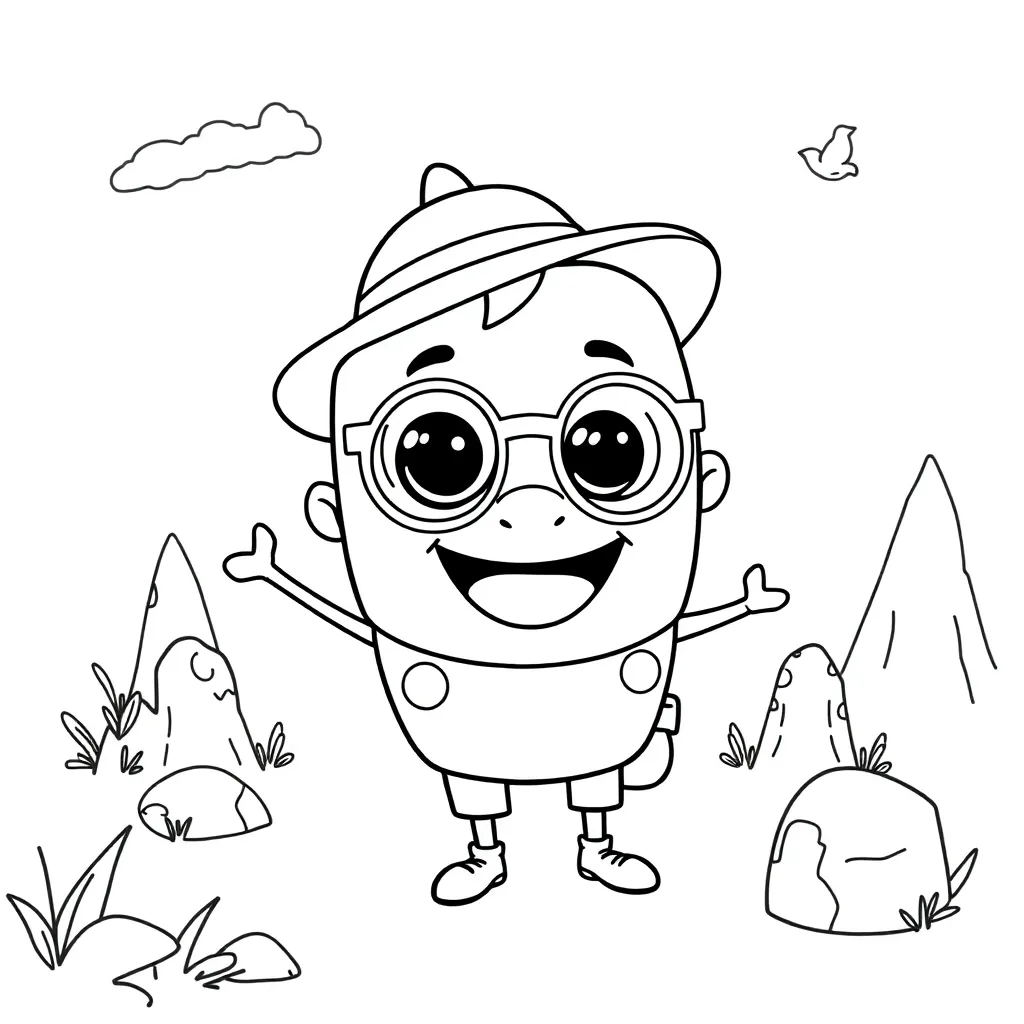 Blippi coloring page