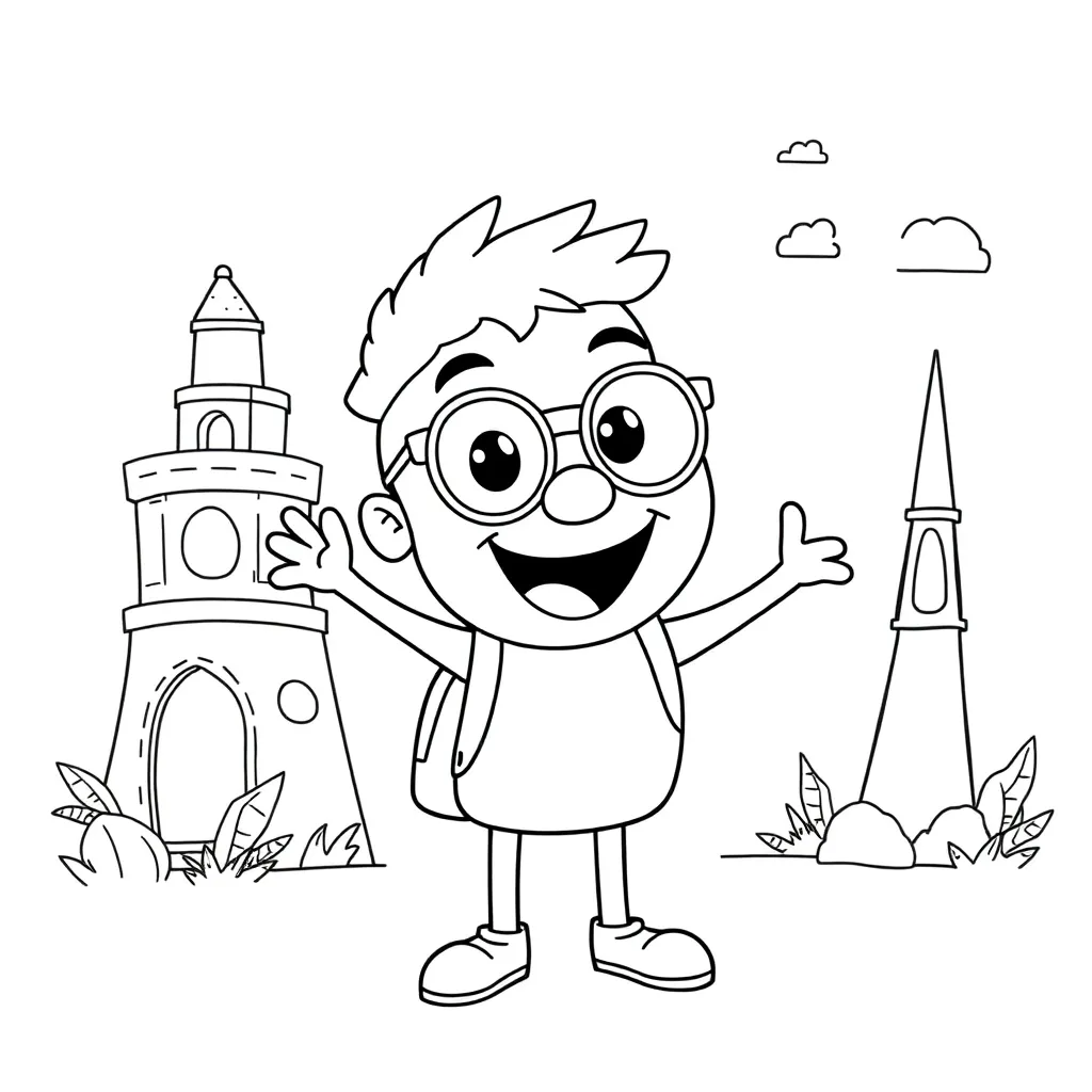 Blippi coloring page