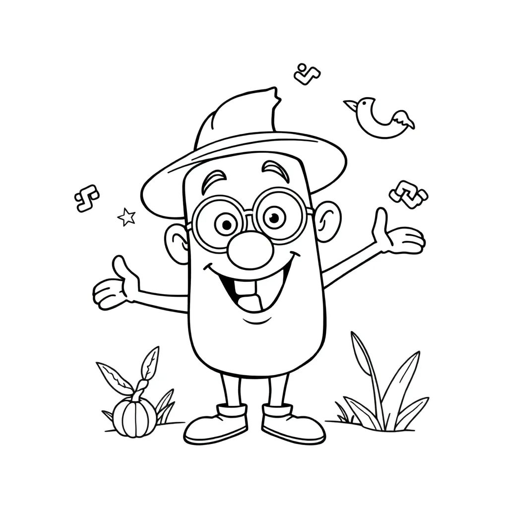 Blippi coloring page