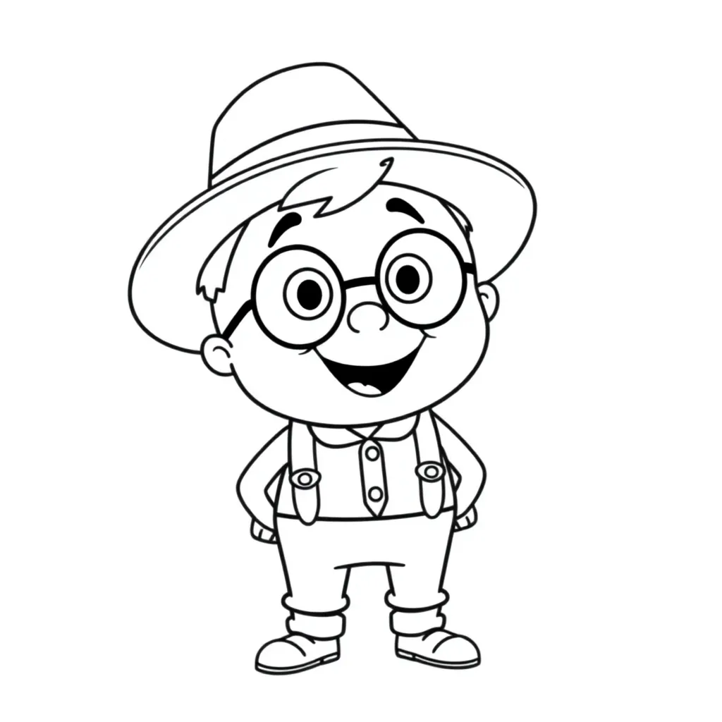Blippi coloring page