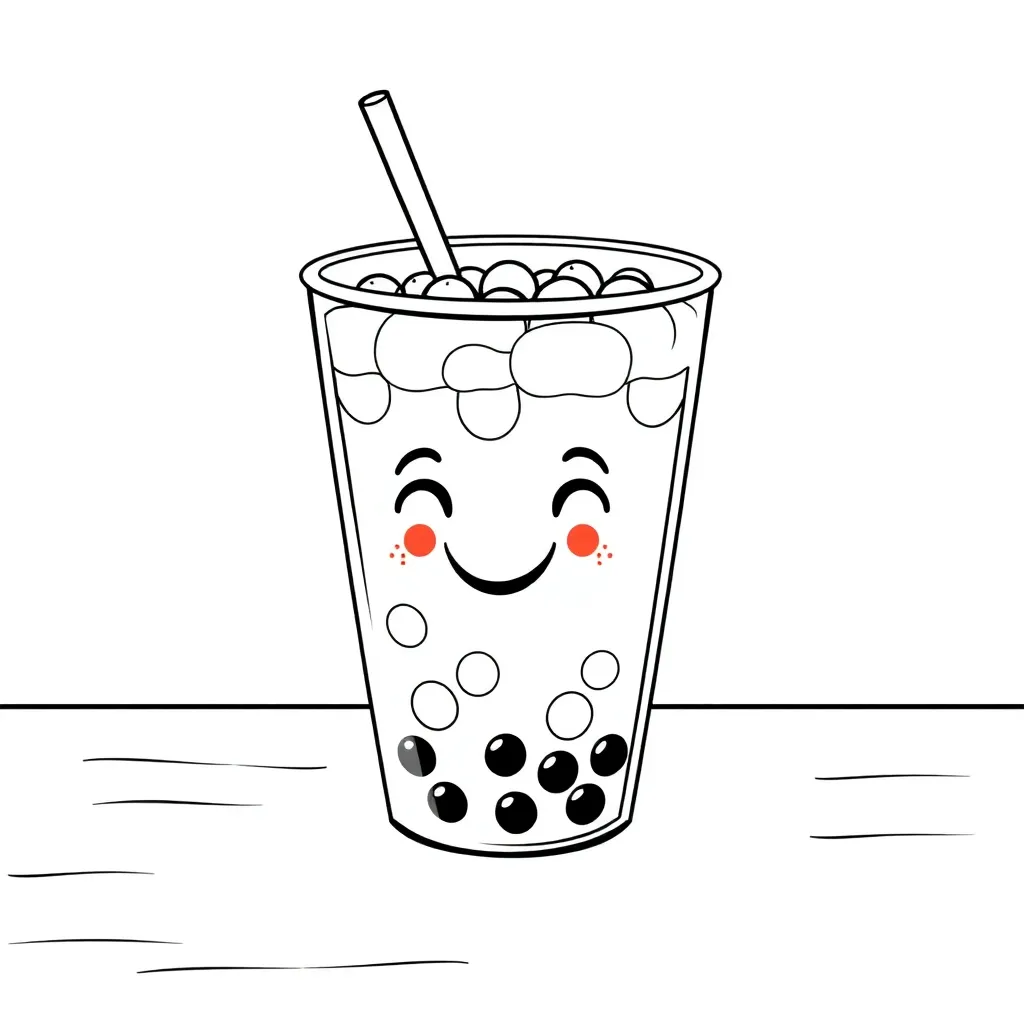 Boba Tea coloring page