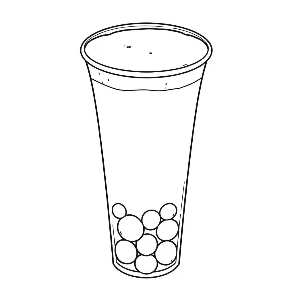 Boba Tea coloring page