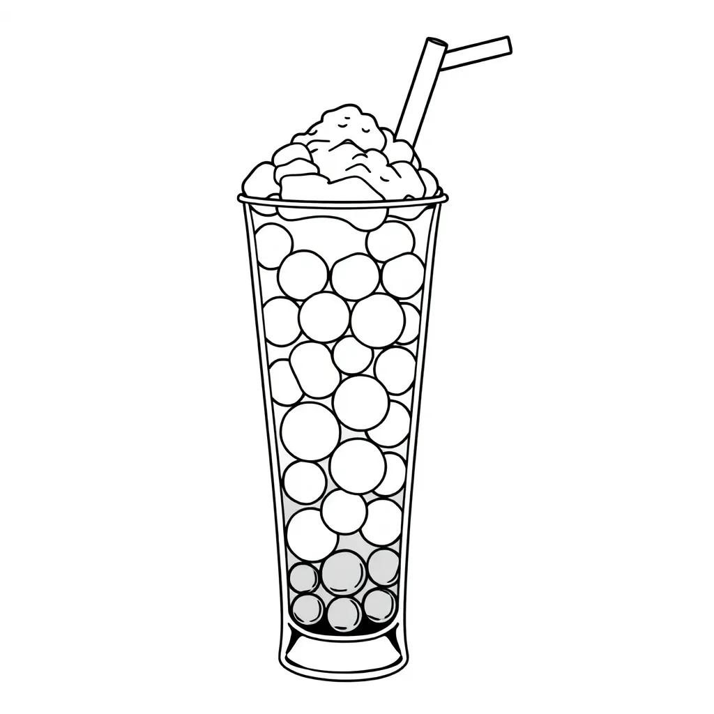 Boba Tea coloring page