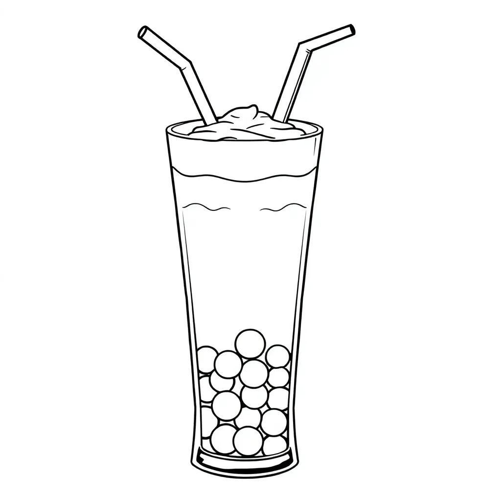 Boba Tea coloring page