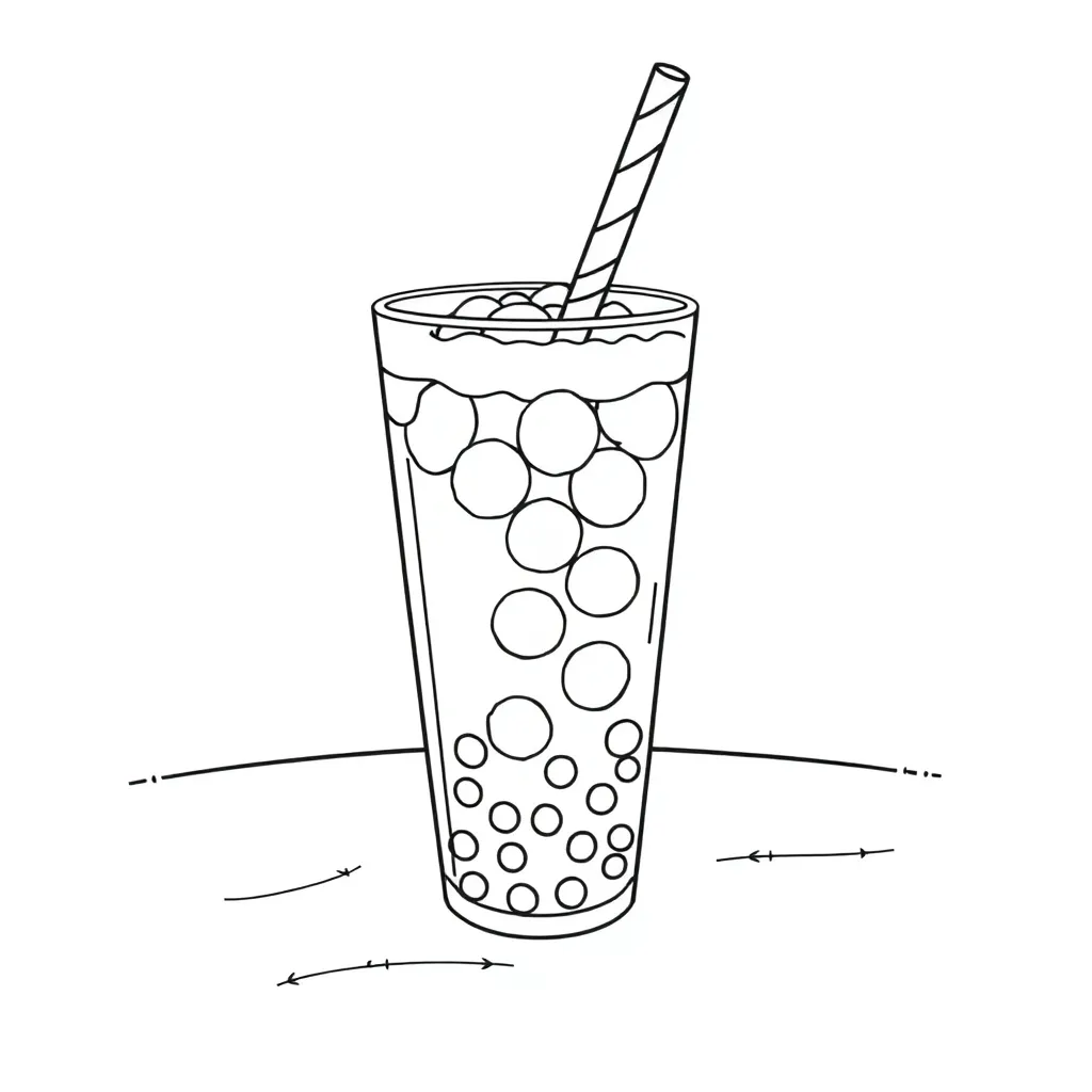 Boba Tea coloring page