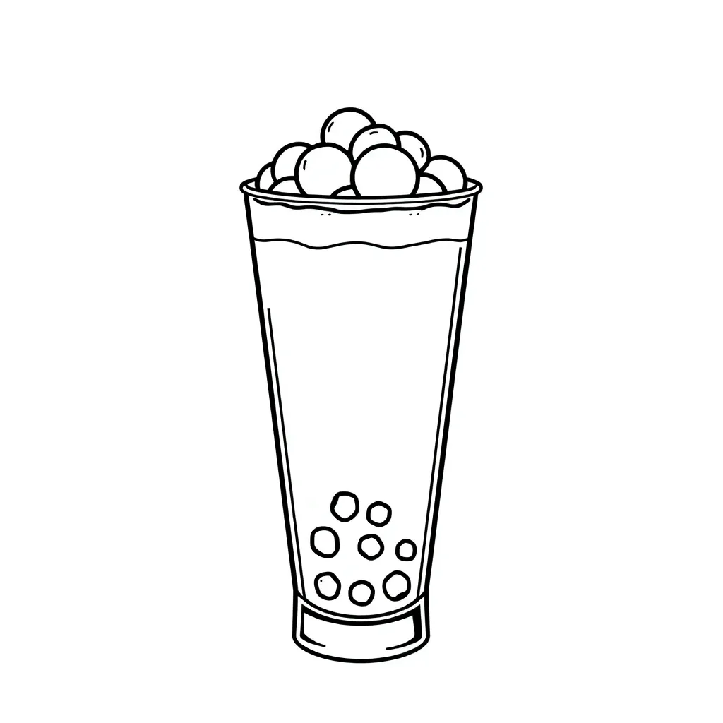 Boba Tea coloring page