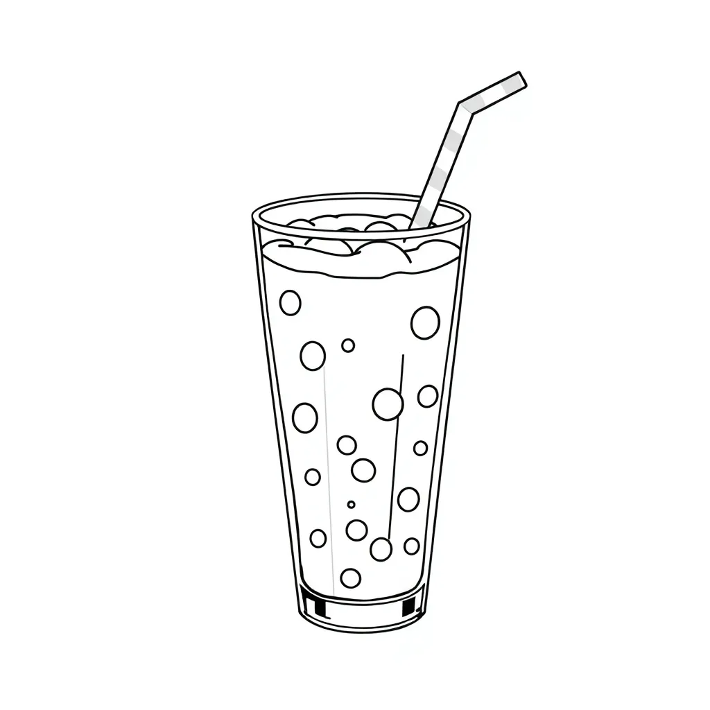 Boba Tea coloring page