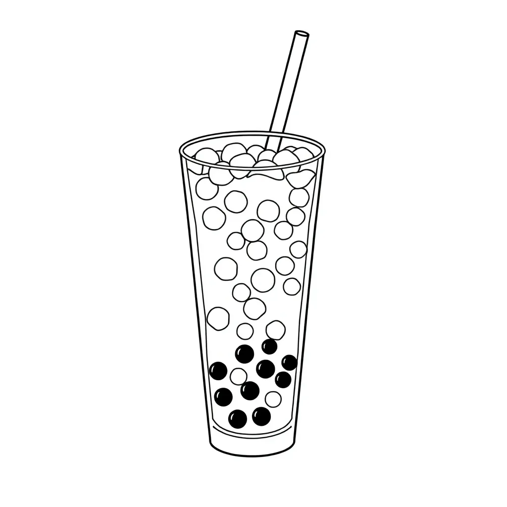 Boba Tea coloring page
