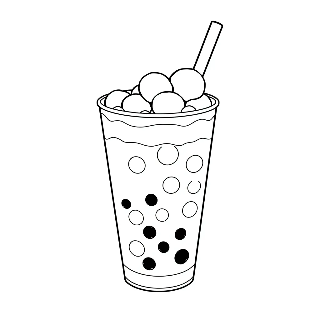 Boba Tea coloring page