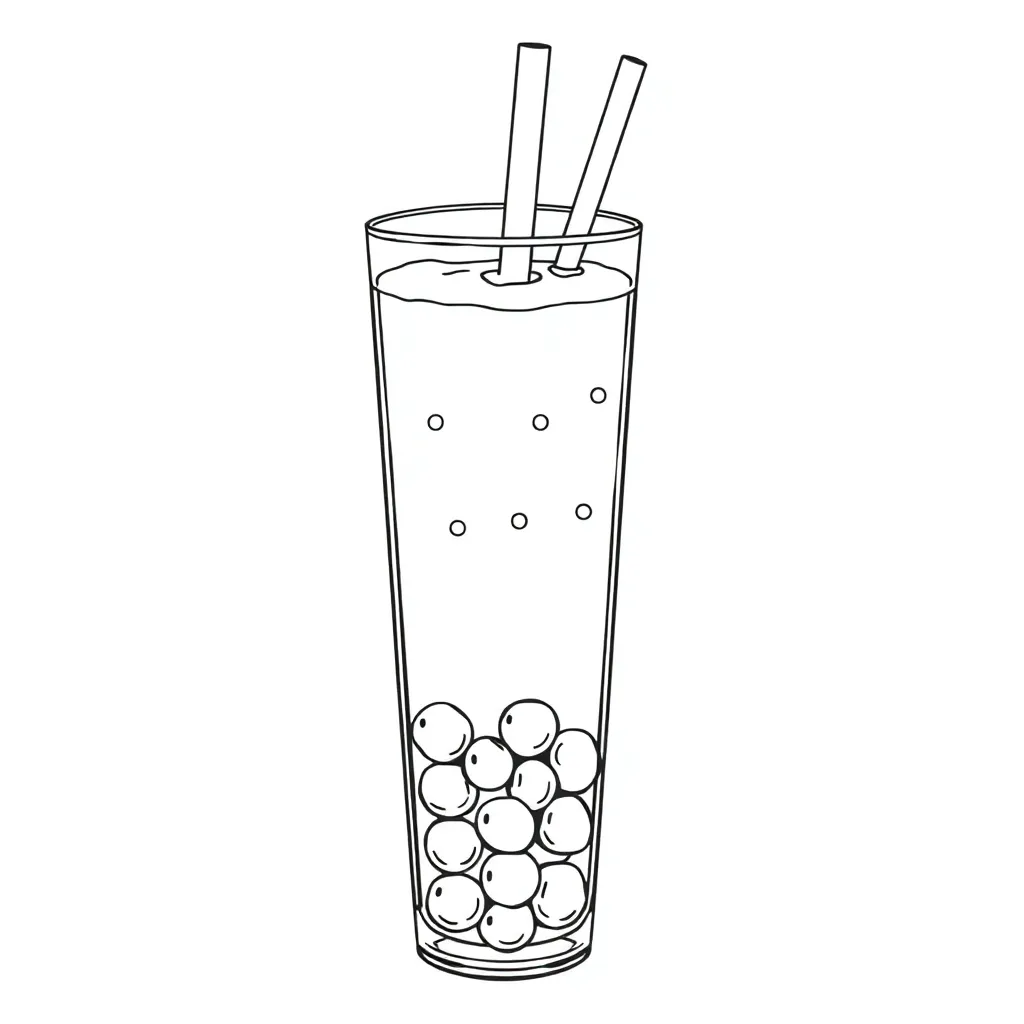 Boba Tea coloring page