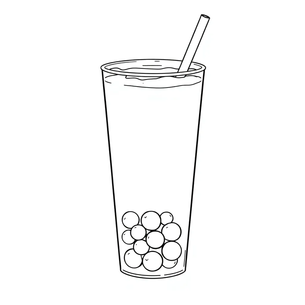 Boba Tea coloring page