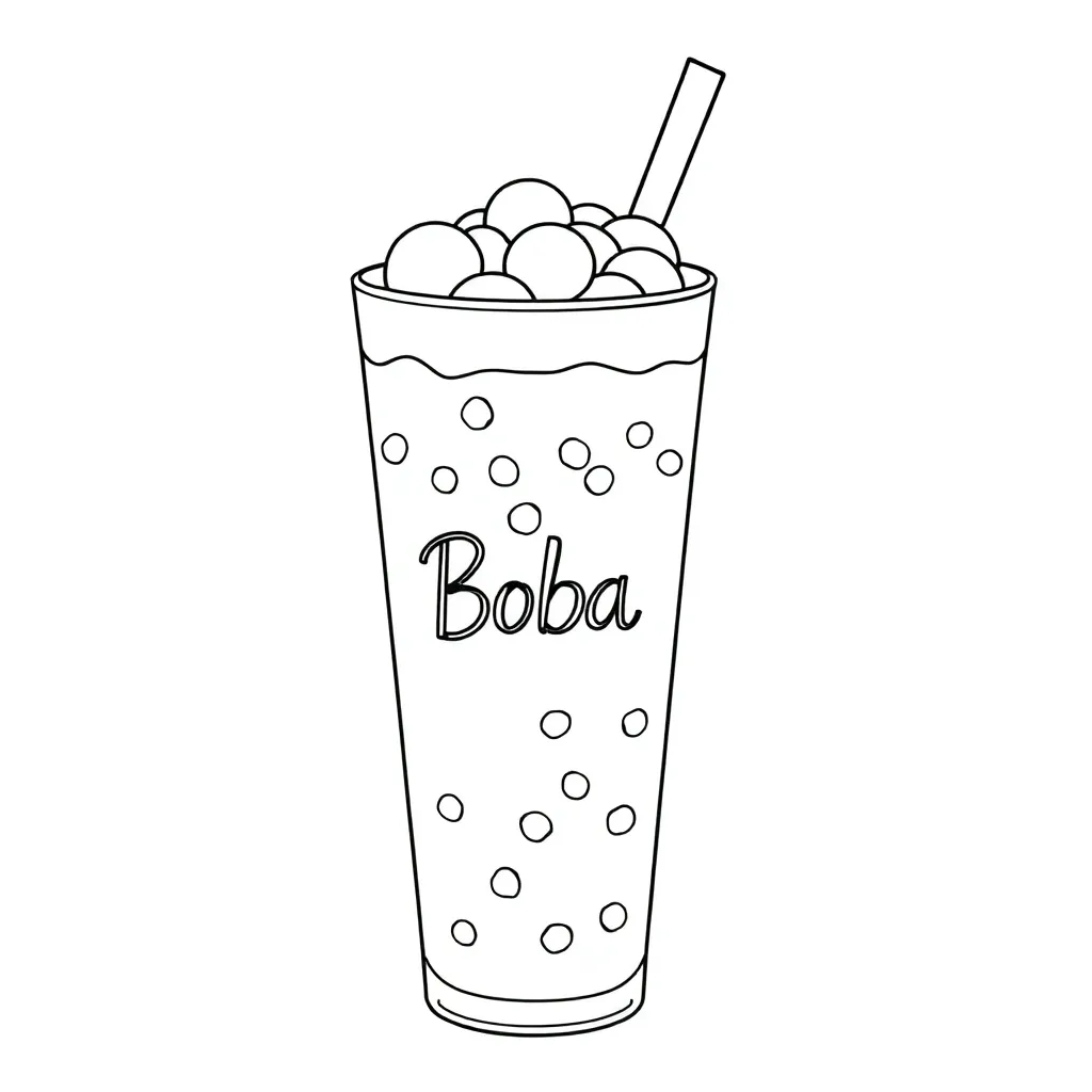 Boba Tea coloring page