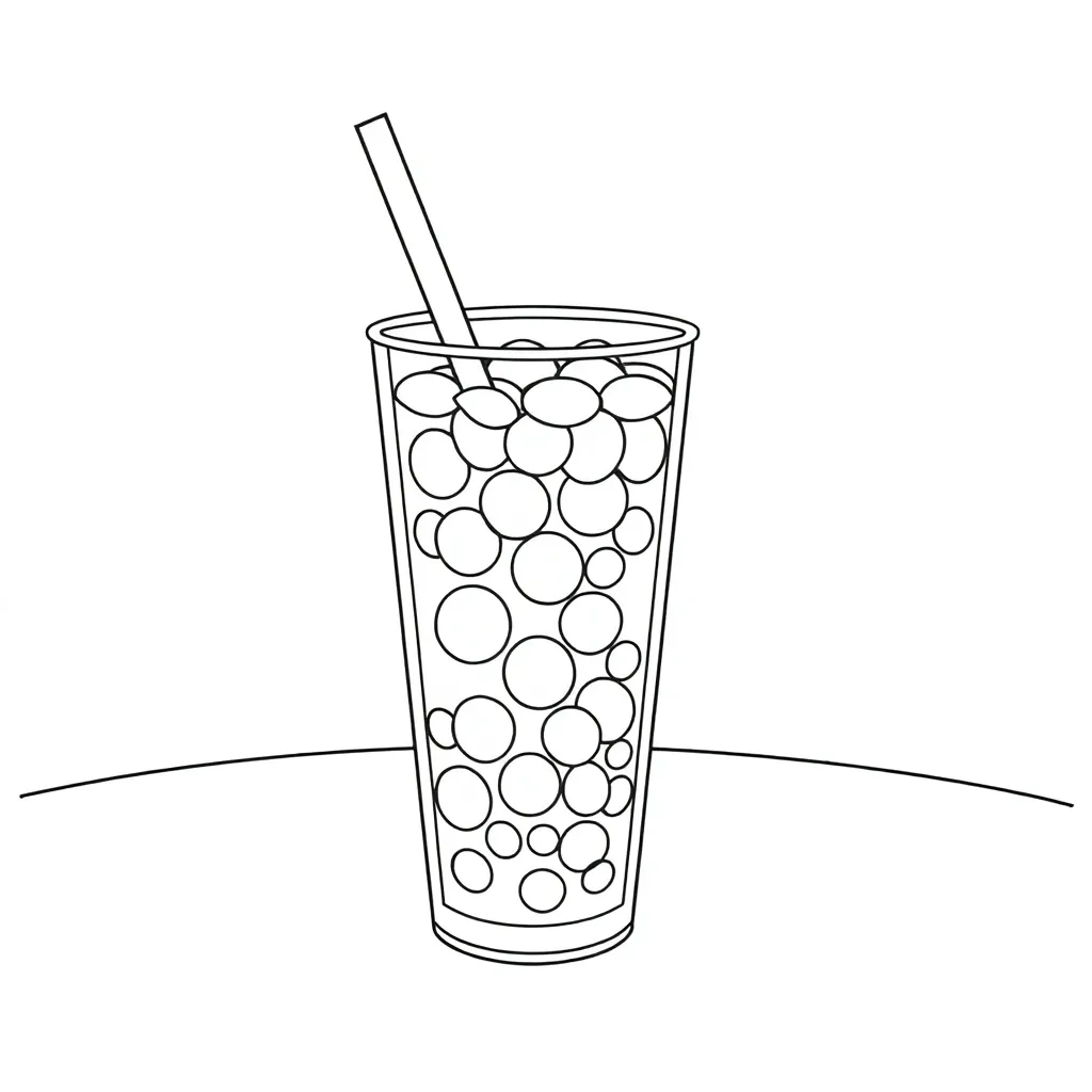 Boba Tea coloring page