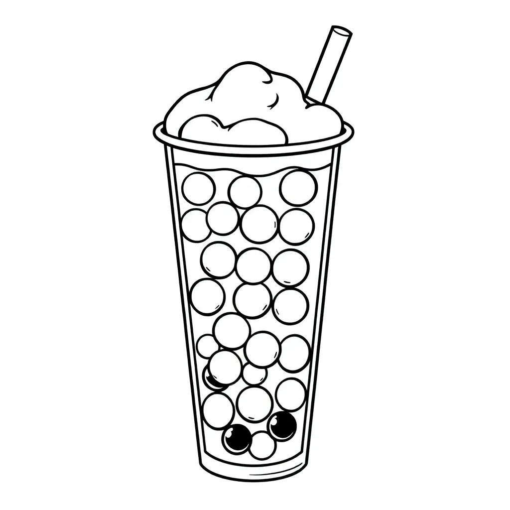 Boba Tea coloring page