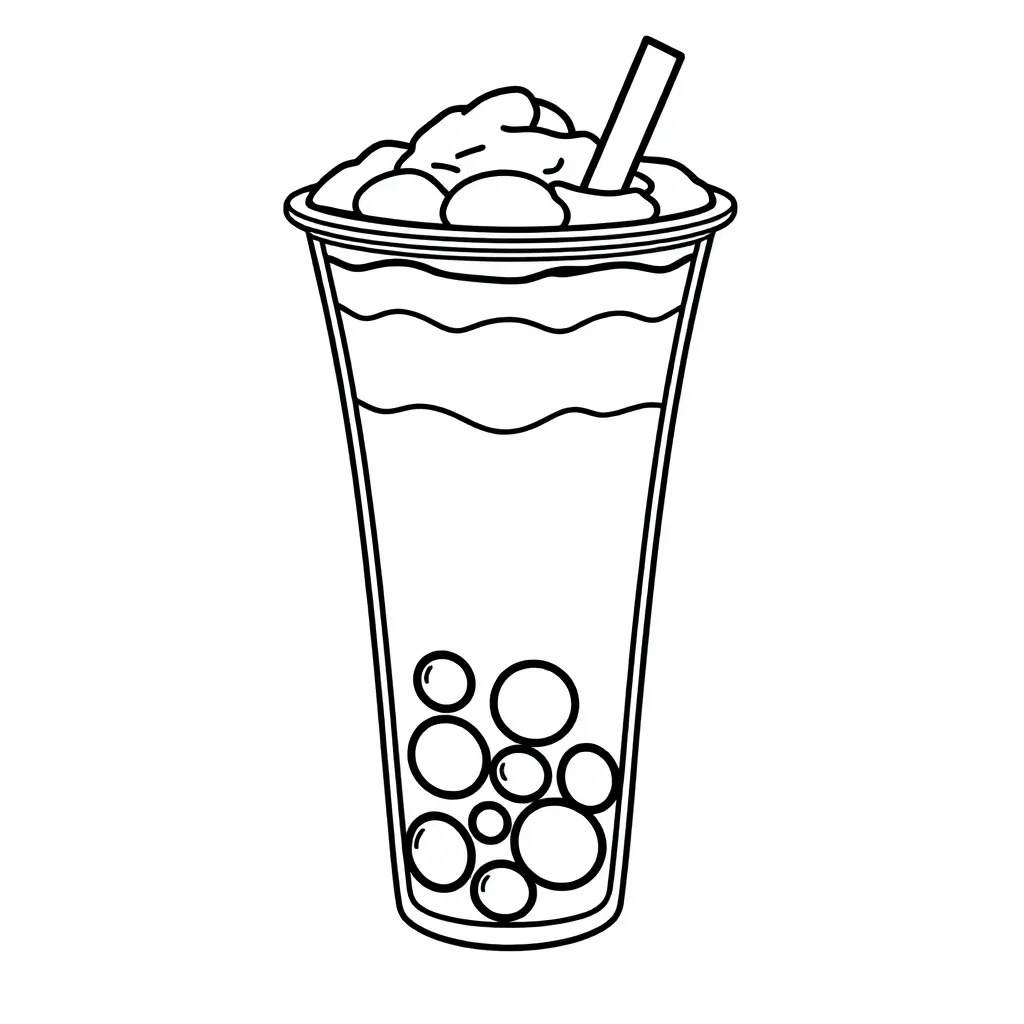 Boba Tea coloring page