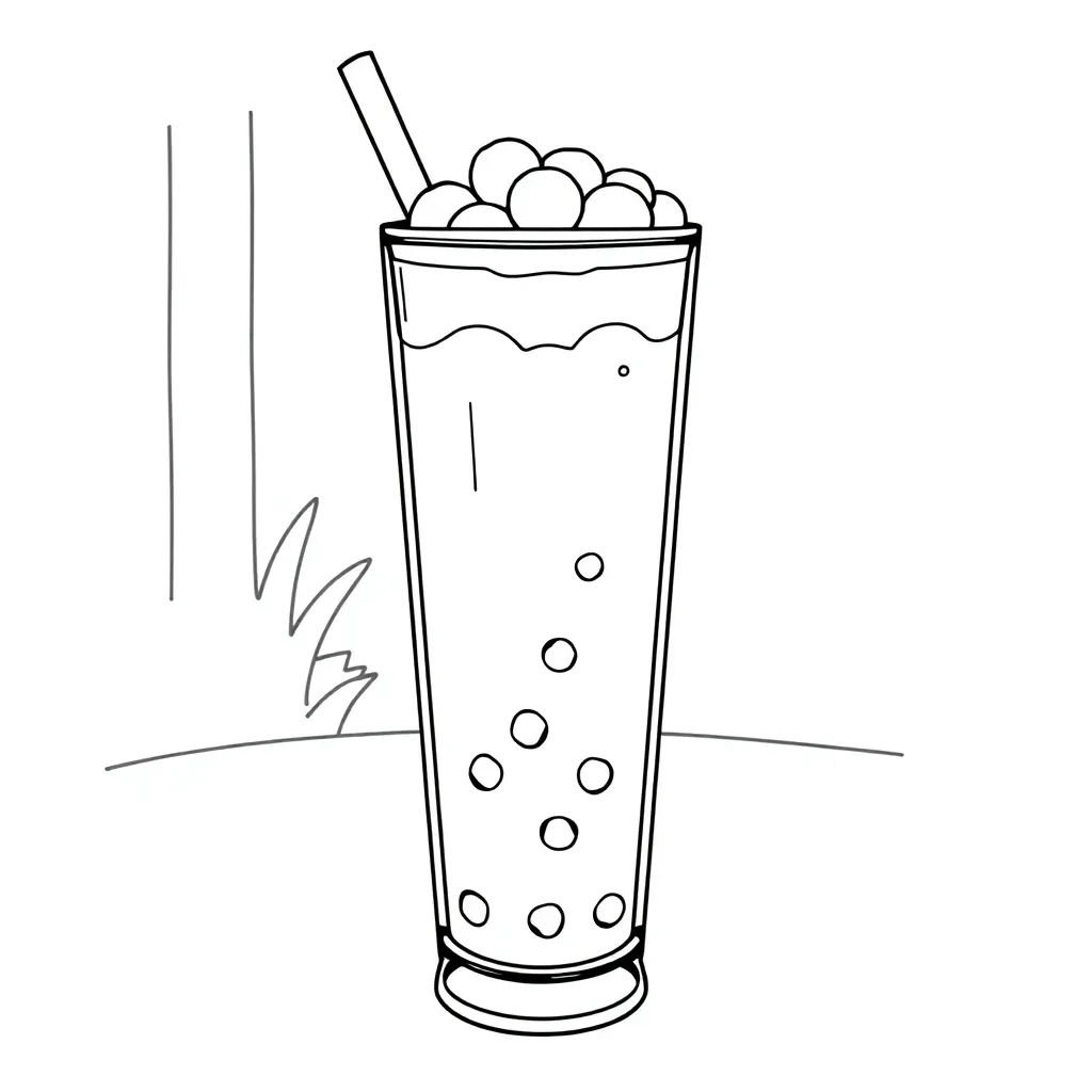 Boba Tea coloring page