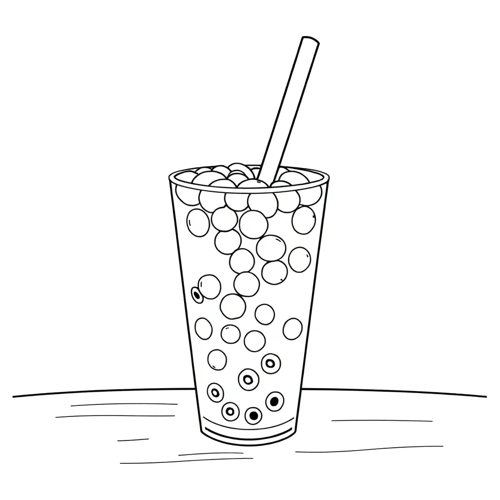 Boba Tea coloring page