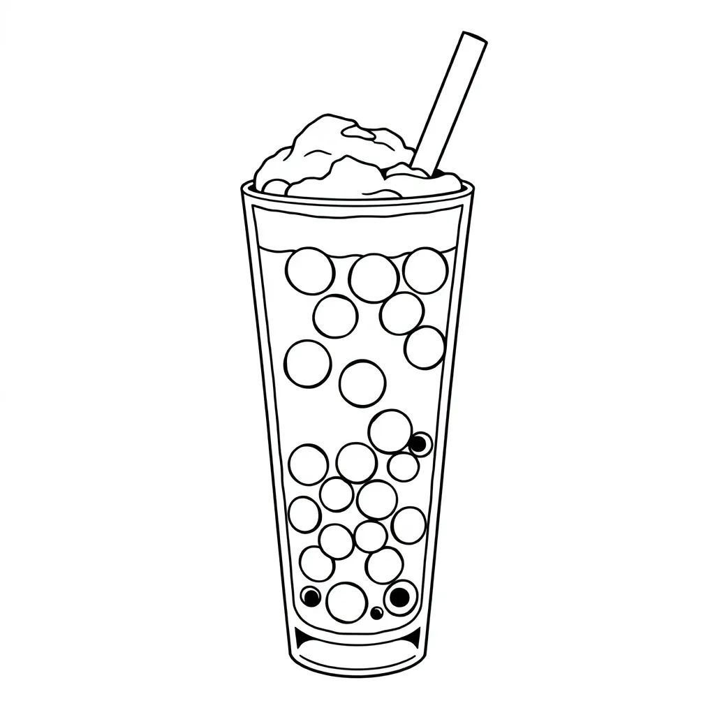 Boba Tea coloring page