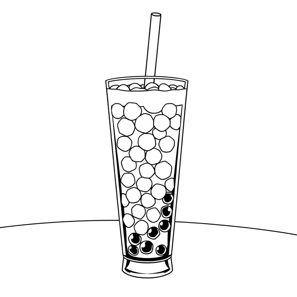 Boba Tea coloring page