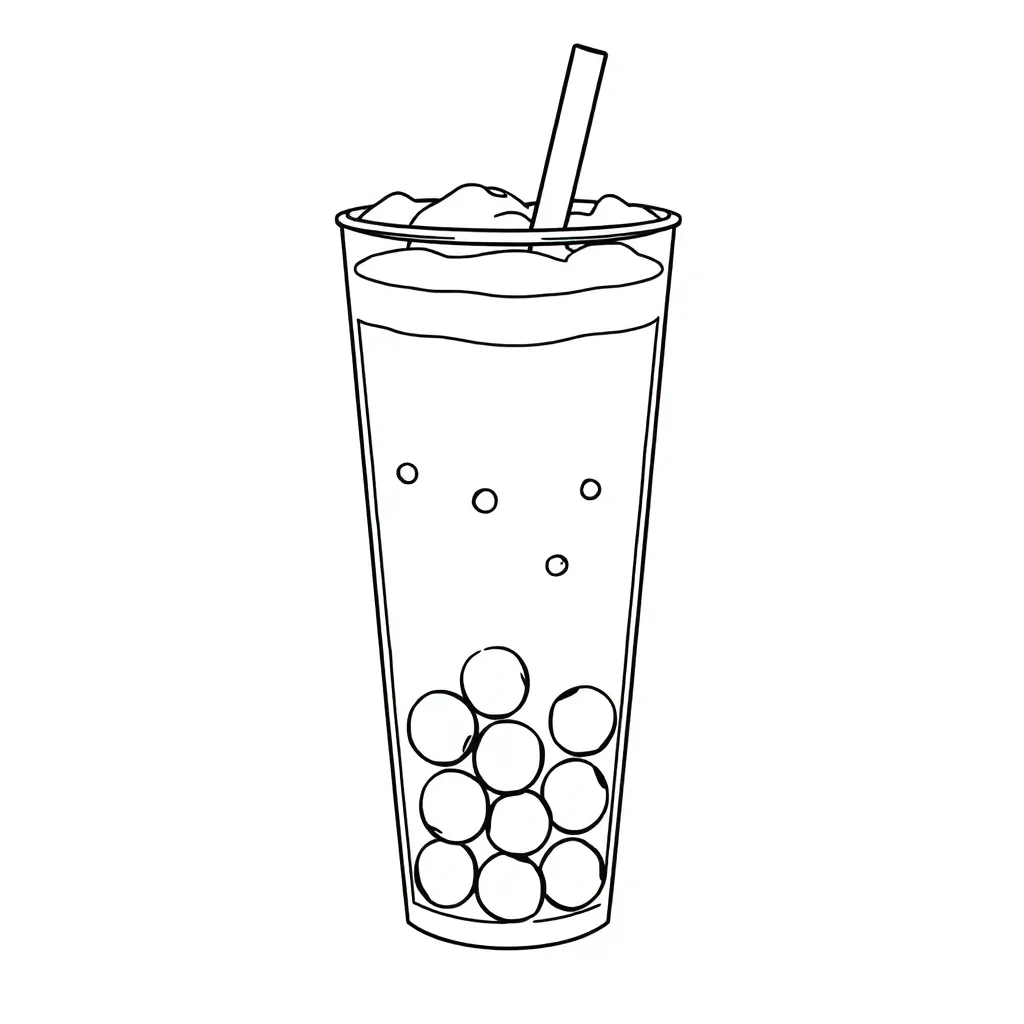 Boba Tea coloring page