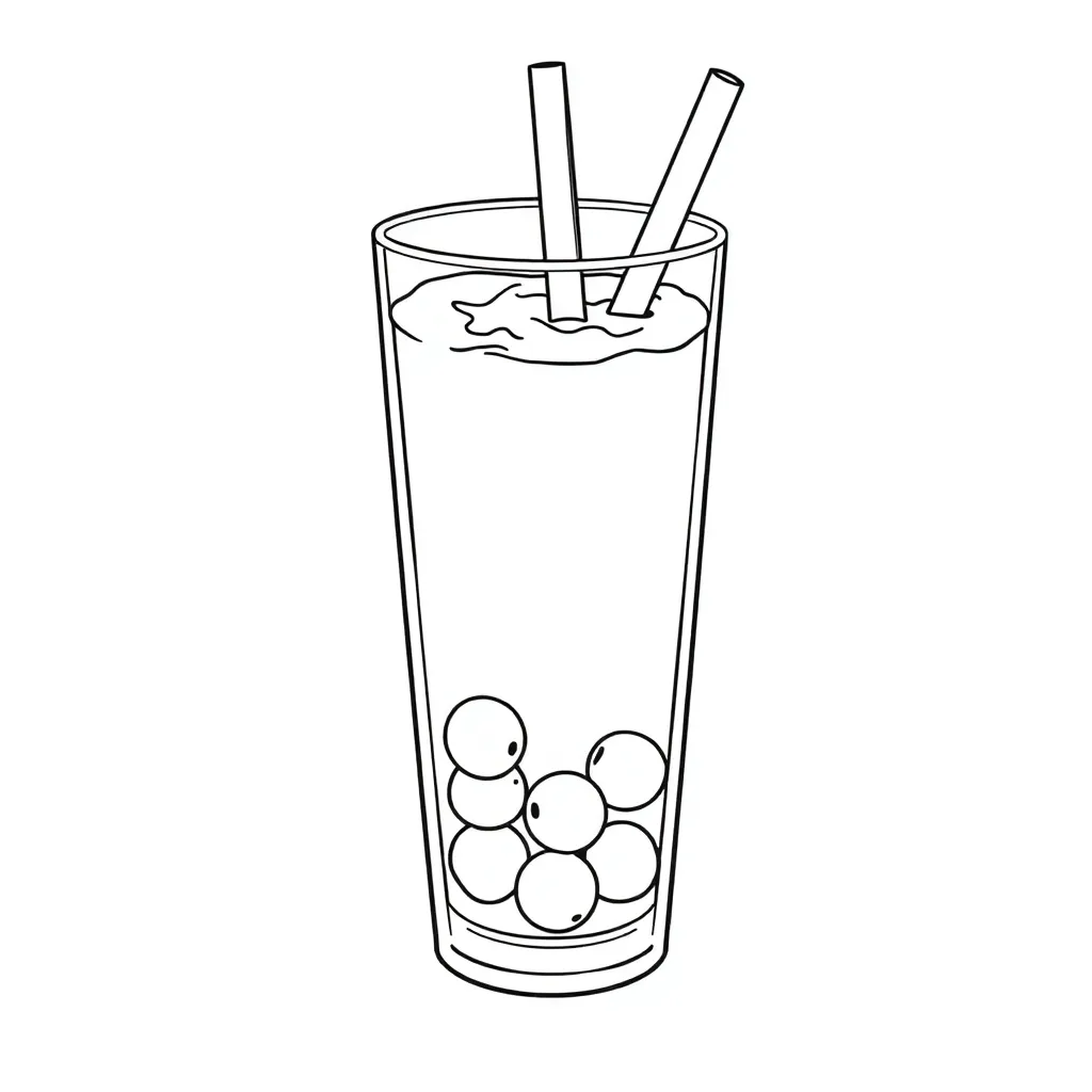 Boba Tea coloring page