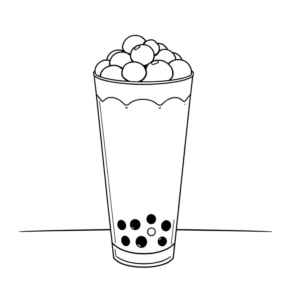 Boba Tea coloring page