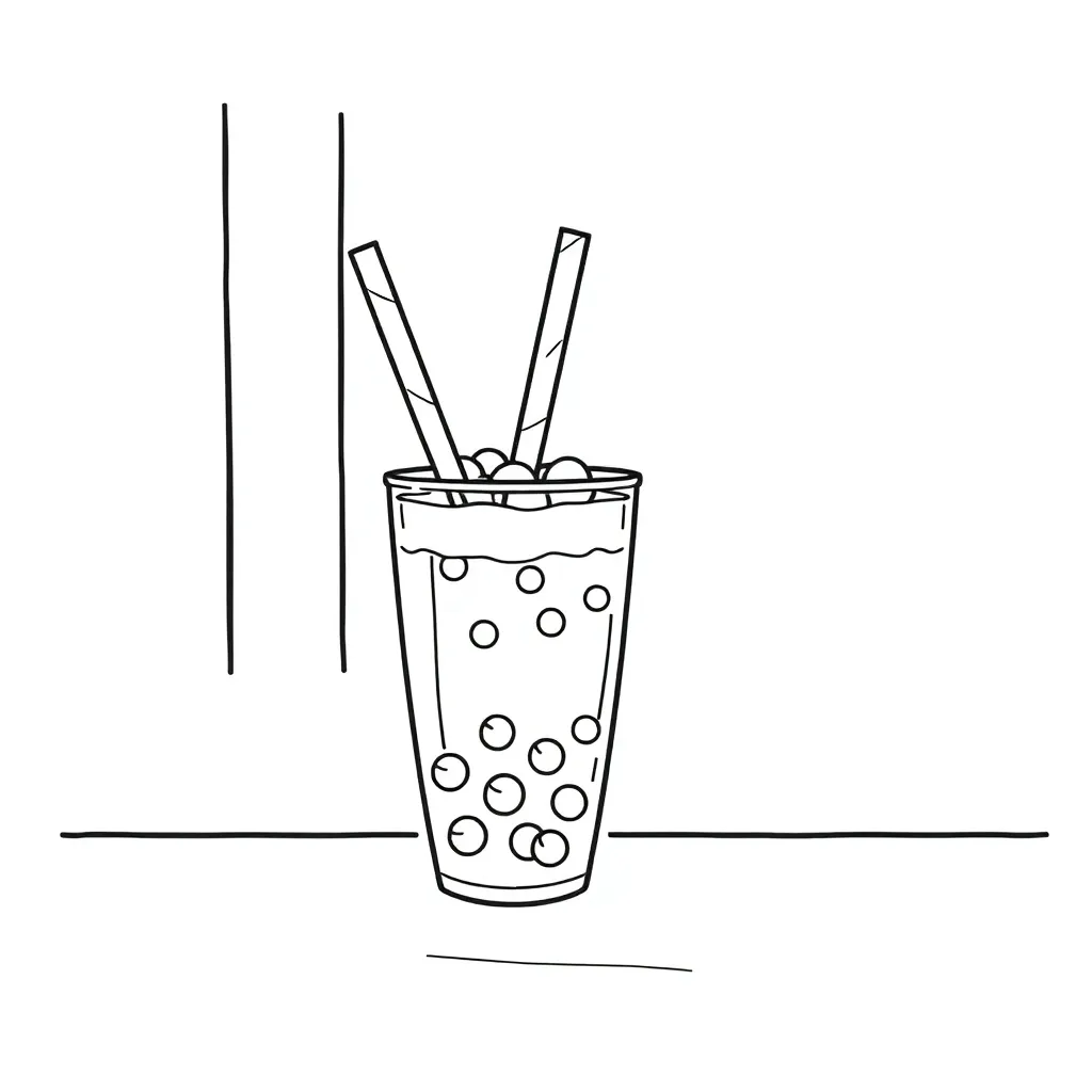 Boba Tea coloring page