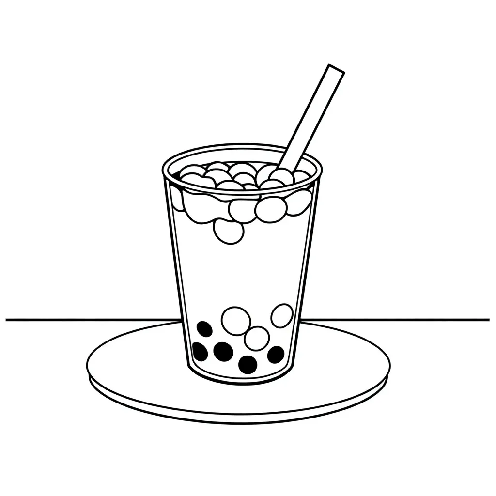 Boba Tea coloring page