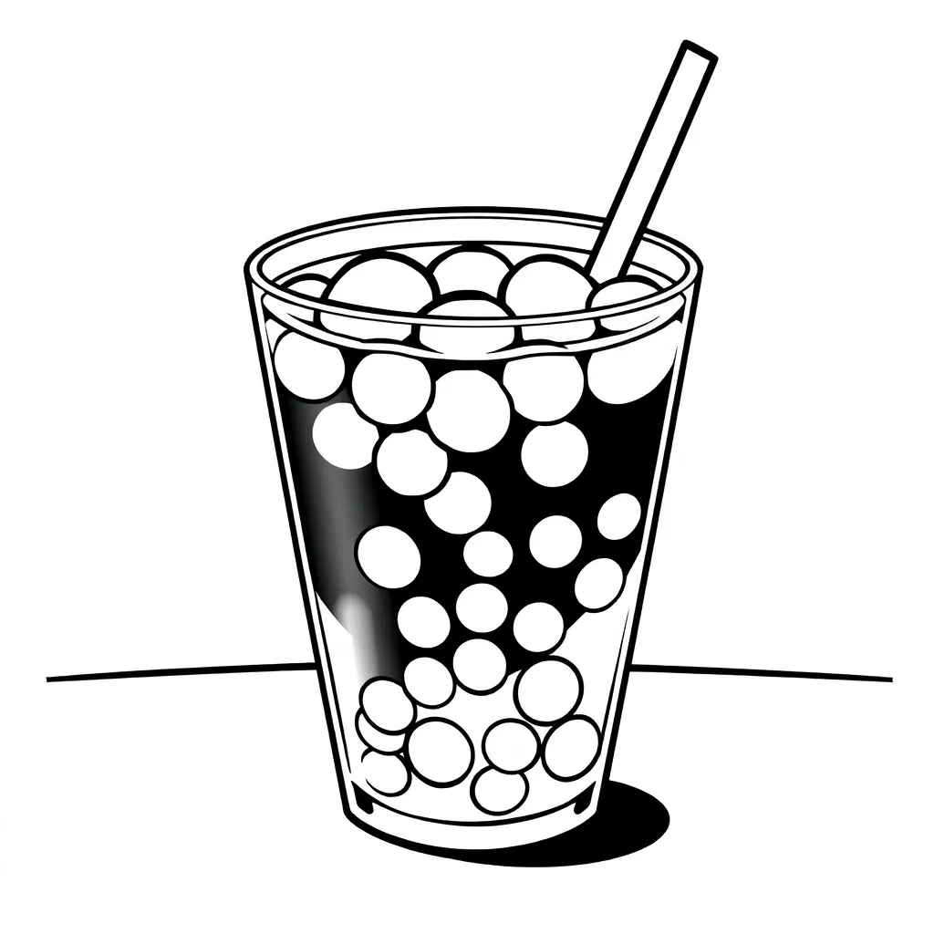Boba Tea coloring page