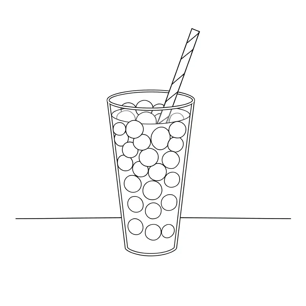Boba Tea coloring page
